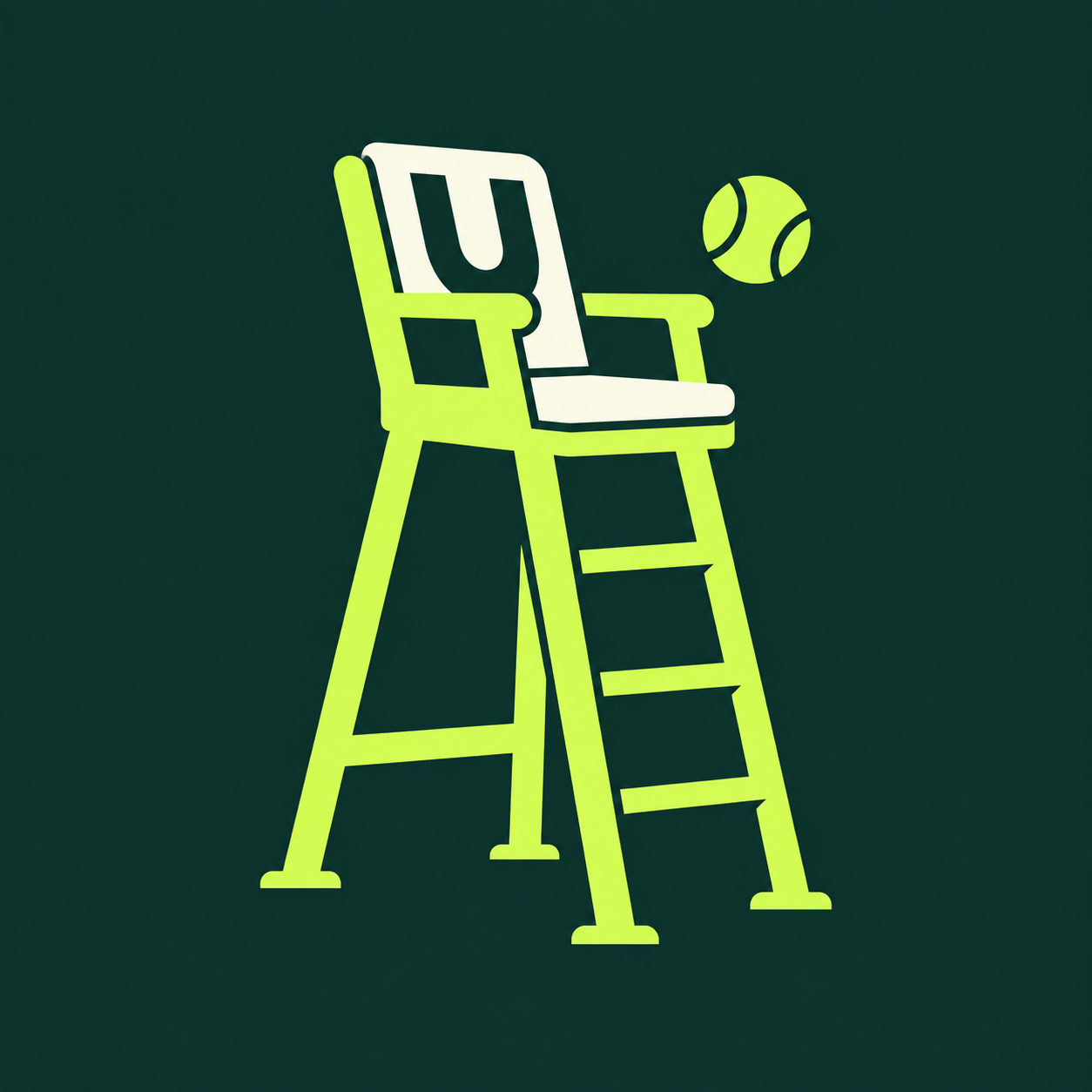 myTennis Umpire lime and cream umpire chair logo
